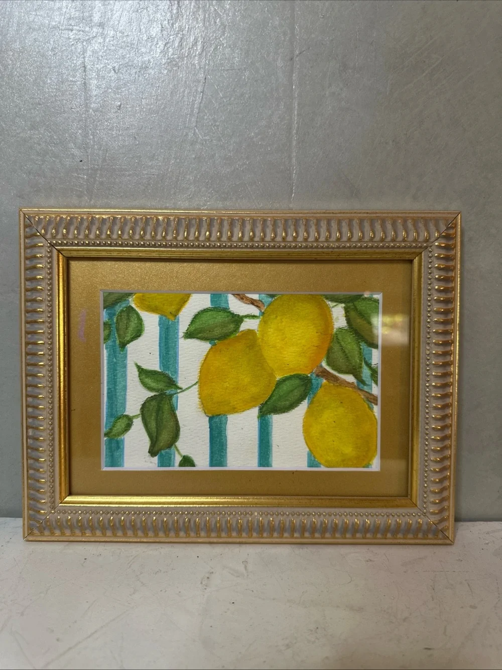 ORIGINAL FRAMED WATERCOLOR PAINTING LEMONS - Picture 2 of 5